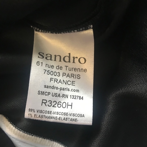 Sandro Color Block 3/4 Sleeve Sheath Midi Dress - Picture 4 of 8